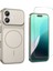Iphone 16 Kılıf M-Safe Şarj Özellikli Kamera Camlı Formen Kapak-Gri + Cam Ekran Koruyucu 1