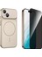Iphone 13 Kılıf M-Safe Şarj Özellikli Kamera Camlı Formen Kapak-Gold + Tam Kaplayan Hayalet Ekran Koruyucu 1