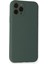 iPhone 11 Pro Kılıf Nano Içi Kadife Silikon - Koyu Yeşil 7