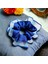 Kadın Mavi Kenarları Tül Scrunchie Büyük Boy Simit Toka 3