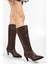 Suins Lucin Kadın Siyah Kahve Çizme 7 cm Topuk Boyu Çizme 2