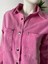 Kadifemsi Kot Kumaş Pembe Gömlek Ceket 5