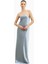 Satin Cowl Back Maxi Dress Strapless Bias Cut Longline Gown Kadın Elbise 4