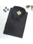 Klasik %100 Cotton Uzun Kollu Terletmeyen Kışlık Flanel Kumaş Siyah Gömlek (Regular Kalıp) 2