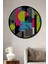 Çerçeve Görünümlü Soyut Sanat Geometrik Desen Ahşap Mdf Dekoratif Tablo Yuvarlak Tablo 1