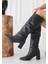 Pitay Siyah Cilt Topuklu Çizme 2