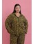Kadın Büyük Beden Tropikal Yaprak Desenli Düğmeli Pijama Takımı 1