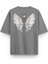 Gri Yarı Oversize Tshirt Trust In God Melek Kanadı Angel Baskılı Oversize Tişört 1387 1
