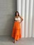 Fırfırlı Brodeli Astarlı Uzun Etek Turuncu S255047 5