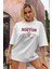 Boston Baskılı Yarı Oversize T-Shirt 1034 1