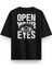 Open Your Eyes Sırt Baskılı Yarı Oversize Siyah Tshirt 1394 1