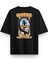 Daffy Duck Sırt Baskılı Yarı Oversize Siyah Tshirt 1393 1