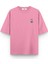 Pembe Yarı Oversize Tshirt Trust In God Melek Kanadı Angel Baskılı Oversize Tişört 1387 2