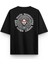 Medusa Sırt Baskılı Yarı Oversize Siyah Tshirt 1398 1