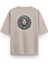 Medusa Sırt Baskılı Yarı Oversize Taş Rengi Tshirt 1398 1