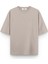 Medusa Sırt Baskılı Yarı Oversize Taş Rengi Tshirt 1398 3