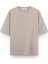 Open Your Eyes Sırt Baskılı Yarı Oversize Taş Rengi Tshirt 1394 2