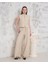 Broşlu Yelek Pantolon Takım Bej S255821 1