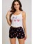 Kalp Desenli Askılı Şortlu Pijama Takımı 2