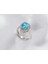 Açık Mavi Damla Taşlı Gümüş Yüzük, 925 Ayar Gümüş Yüzük, Mavi Kadın Yüzüğü 1