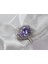 Lila Damla Taşlı Gümüş Yüzük, 925 Ayar Gümüş Yüzük, Mor Kadın Yüzüğü 1