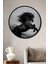 Çerçeve Görünümlü Güçlü Siyah At Dekoratif Ahşap Mdf Ev Duvar Tablo Yuvarlak Ev Duvar Tablo 1