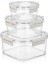 Buffer® 3'lü Pratik Silikon Contalı Sızdırmaz Kapaklı Sağlam Istiflenebilir Saklama Kapları 4