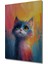 Renkli Kedi Resmi Dekoratif Ahşap Mdf Ev/işyeri Duvar Tablo Dikdörtgen Ev/işyeri Duvar Tablo 2