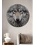Karlı Kurt Portresi Dekoratif Ahşap Mdf Ev/işyeri Duvar Tablo Yuvarlak Ev/işyeri Duvar Tablo 1