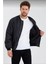 Unisex Siyah Bomber Mont - Su Itici Kumaş, Kapitone Astarlı, Fermuarlı 1