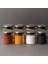 300 ml (70 mm x 100 Mm) 8 Lı Borosilikat Cam Baharatlık Seti-Sızdırmaz Sılıkonlu Metal Kapak 3
