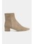 Jesse Rome Bej Süet Hakiki Deri Lastik Detay Düz Taban Kadın Bot 1