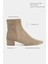 Jesse Rome Bej Süet Hakiki Deri Lastik Detay Düz Taban Kadın Bot 2