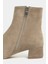 Jesse Rome Bej Süet Hakiki Deri Lastik Detay Düz Taban Kadın Bot 4