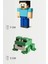 Minecraft Steve ve Yeşil Kurbağa Frog Set Hareketli Eklemli Figür 1