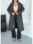 Premium Oversize Modern Antrasit Kaşe Kaban 4