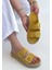 Loera Sarı Nubuk Çift Tokalı Terlik 3