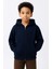 Erkek Çocuk Kapüşonlu Kanguru Çepli Tam Fermuarlı Hırka Sweatshirt - Lacivert 2