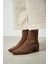 Jesse Desert Koyu Bej Süet Hakiki Deri Lastik Detay Düz Taban Kadın Bot 2
