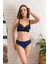 Kadife Sütyen ve Slip Külot Takım Lacivert (MGP32141) 2