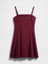 Kadın Bordo Denim Mini Elbise 2