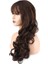 Dalgalı Perçemli Uzun Fiber Sentetik Peruk / Koyu Kahve 4