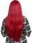Fiber Sentetik Uzun Düz Kahküllü Peruk / Kızıl 5