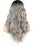 Dalgalı Perçemli Fiber Sentetik Orta Boy Peruk / Siyah Gri Ombreli 5