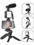 Tripod Telefon Tutucu Kumandalı Mikrofon LED Işık Vlog Video Kayıt 3