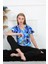 Kadın Penye Kısa Kol Pijama Takım Saks 3