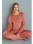Kadın Kışlık Bisiklet Yaka Kadife Pijama Takımı 13166P - 1 Adet 1