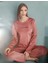 Kadın Kışlık Bisiklet Yaka Kadife Pijama Takımı 13166P - 1 Adet 3