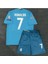 Reâl.madrid 7 Numara Efsane Ronâldo Turkuaz Renk Çocuk 4 Lü Set Futbol Forması Vs T-Shirt 1