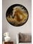 Çerçeve Görünümlü Altın At Ahşap Mdf Dekoratif Ev/işyeri Duvar Tablo Yuvarlak Ev/işyeri Duvar Tablo 1